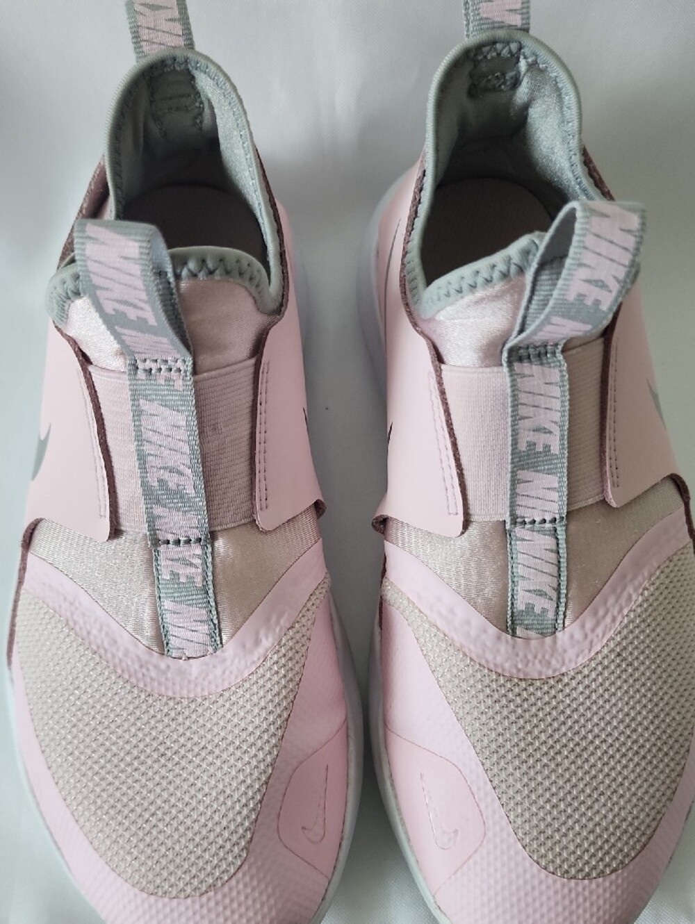 Nike Kids Light Pink Slip-On Sneakers with Silver Swoosh - Picture 3 of 7